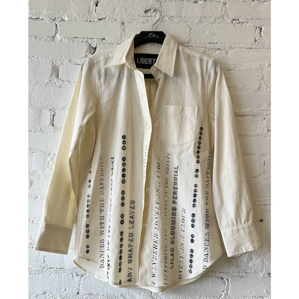 NEW LIBERTINE women's wordsworth classic shirt with pocket in ecru
